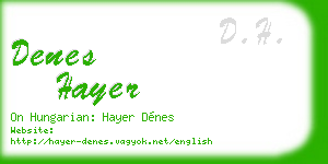 denes hayer business card